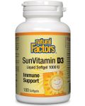 Vitamin D3, 1000 IU, 180 капсули, Natural Factors - 1t