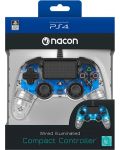 Контролер Nacon за PS4 - Wired Illuminated, crystal blue - 6t