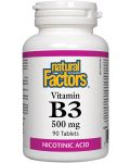 Vitamin B3, 500 mg, 90 таблетки, Natural Factors - 1t