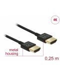 Видео кабел Delock - 85117, High Speed, HDMI-A/HDMI-A, 0.25 m, черен - 2t