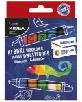 Восъчни пастели Kidea Jumbo - двувърхи, 8 броя, 16 цвята - 1t