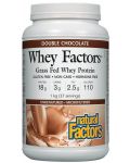Whey Factors Grass Fed Whey Protein, двоен шоколад, 1 kg, Natural Factors - 1t