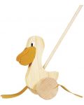 Дървена играчка за бутане Goki - Пеликан - 1t