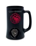 Халба Game of Thrones - 3D Rotating Logo Targaryen (Black) - 1t