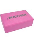 Йога блок Maxima - 23 х 15 х 7.5 cm, розов - 1t