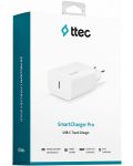 Зарядно устройство ttec - SmartCharger PD Travel, USB-C, 30W, бяло - 5t