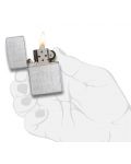 Запалка Zippo - Brushed Chrome, ленено платно - 4t