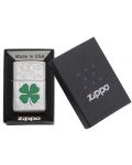 Запалка Zippo - Детелина, гравирана, полиран хром - 3t