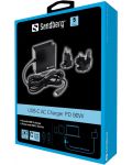 Зарядно устройство Sandberg - USB-C PD AC, EU/UK, 90W, черно - 3t