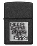 Запалка Zippo - калаено лого, черна - 1t