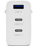 Зарядно устройство ttec - SmartCharger Trio, GaN, USB-A/C, 65W, бяло - 2t
