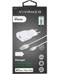 Зарядно устройство Vivanco - 60018, USB-A, кабел Lightning, 12W, бяло - 2t