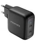 Зарядно устройство ProMate - GaNPort-90PD, USB-C, 90W, черно - 1t
