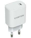 Зарядно устройство Canyon - H-20-02, USB-C, 20W, бяло - 1t