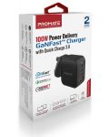 Зарядно устройство ProMate - GaNPort4-100PD, USB-A/C, 100W, черно - 2t