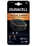 Зарядно устройство Duracell - DRACUSB20-EU, USB-A/C, 30W, черно - 2t