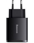 Зарядно устройство Baseus - Compact, USB-A/C, 30W, черно - 4t
