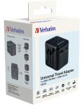 Зарядно устройство Verbatim - UTA-02 Universal Travel Adapter, черно - 8t