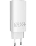 Зарядно устройство Next One - 3-Port GaN, USB-A/C, 65W, бяло - 2t