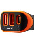 Зарядно за кола Canyon - С-08, USB-A/C, 18W, черно/оранжево - 2t