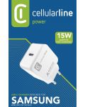 Зарядно устройство Cellularline - 8977, USB-C, 15W, бяло - 2t