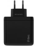Зарядно устройство ttec - SmartCharger Trio, GaN, USB-A/C, 120W, черно - 3t