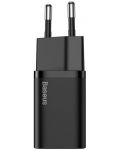 Зарядно устройство Baseus - CCSUP-B01, Super Si QC, USB-C, 20W, черно - 3t