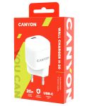 Зарядно устройство Canyon - H-20-05, USB-C, 20W, бяло - 3t