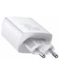 Зарядно устройство Baseus - Compact, USB-A/C, 30W, бяло - 3t