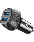 Зарядно за кола Cellularline - Multipower 2 Fast, USB-A, 36W, черно - 1t