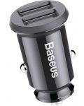 Зарядно за кола Baseus - Grain Car Charger, USB-A, 15W, черно - 1t