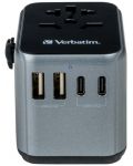 Зарядно устройство Verbatim - UTA-03 Universal Travel Adapter, сиво - 4t