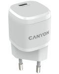 Зарядно устройство Canyon - H-20-05, USB-C, 20W, бяло - 1t