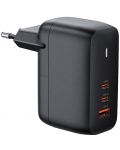 Зарядно устройство Xmart - Dual GaN, USB-A/C, 65W, черно - 5t