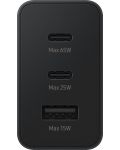 Зарядно устройство Samsung - Trio, USB-A/C, 65W, черно - 2t