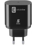 Зарядно устройство Cellularline - Super Fast PD, USB-C, 25W, черно - 2t