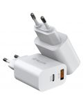 Зарядно устройство Tellur - PDHC101, USB-A/C, 20W, бяло - 4t