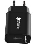 Зарядно устройство Makki - QC18W-BK FC, USB-A, 18W, черно - 6t