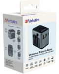 Зарядно устройство Verbatim - UTA-03 Universal Travel Adapter, сиво - 9t