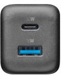 Зарядно устройство Cellularline - Multipower Micro, USB-A/C, 30W, черно - 3t