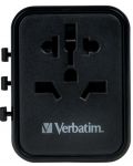 Зарядно устройство Verbatim - UTA-02 Universal Travel Adapter, черно - 3t
