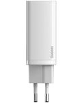 Зарядно устройство Baseus - GaN2 Lite QC, USB-A/C, 65W, бяло - 2t