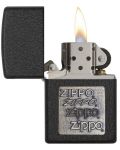 Запалка Zippo - Black Crackle, легендарните лога - 3t