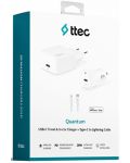 Зарядни устройства ttec - Quantum PD Travel + Car Charger, USB-C, бели - 7t