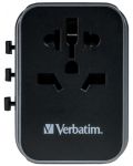 Зарядно устройство Verbatim - UTA-03 Universal Travel Adapter, сиво - 2t