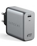 Зарядно устройство Satechi - Gallium Nitride, USB-C, 100W, сиво - 1t