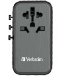 Зарядно устройство Verbatim - UTA-06 GaN III Universal Travel Adapter, черно - 2t