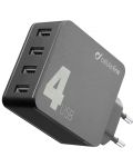 Зарядно устройство Cellularline - Multipower 4, USB-A, 42W, черно - 1t