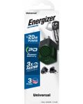 Зарядно устройство Energizer - A20MUGR, USB-C, EU/UK/US, 20W, зелено - 3t