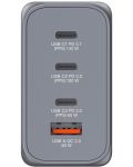 Зарядно устройство Verbatim - GNC-240 GaN 4 Port, USB-A/C, 240W, сиво - 2t